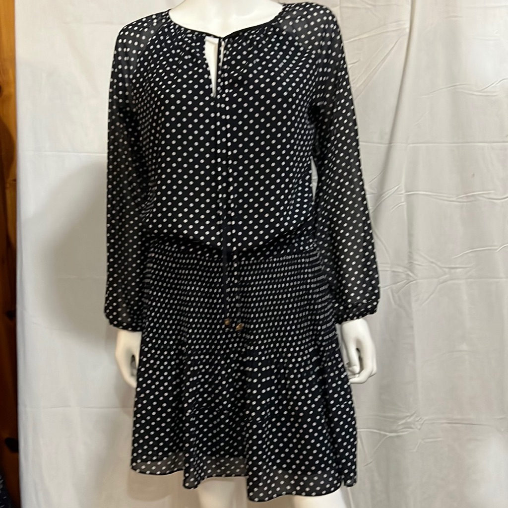 Michael Kors Navy Polka Dot Dress